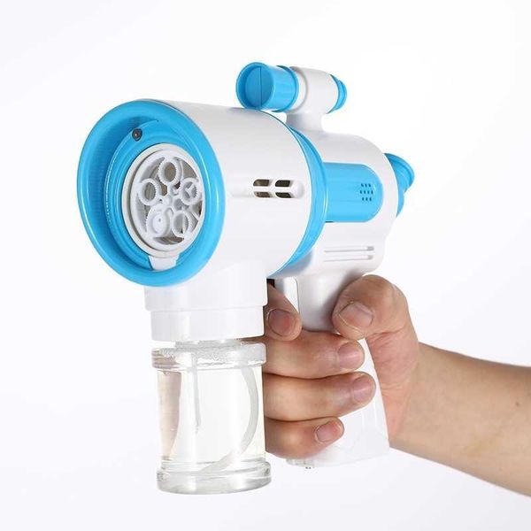 

new children's net red bubble gun five hole bubble light music boys and girls summer outdoor bubble