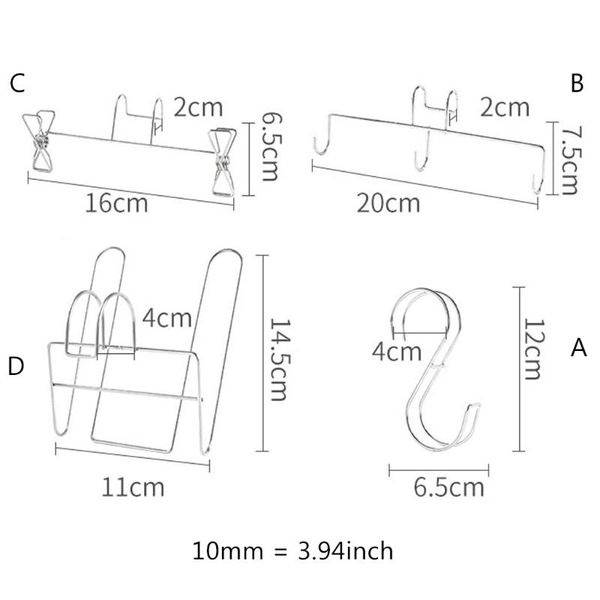 

hooks & rails e8fe stainless steel double s shape storage hook kitchen bathroom wall towel organizer balcony shoe rack