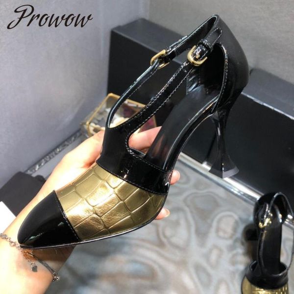 

dress shoes prowow 2021 fashion women's colorblock leather, Black