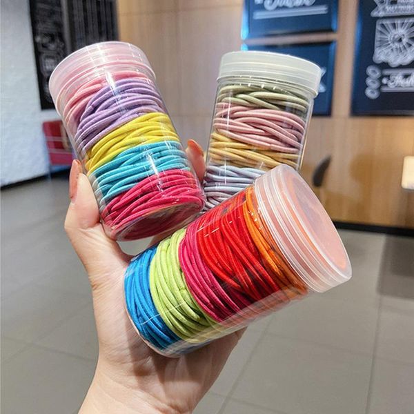 

[xwen] girl child headband small rubber bands high elastic durable black ponytail headrope fashion hair accessories oh1473, Slivery;white