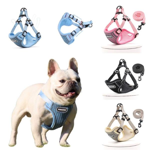 

dog accessories adjustable nylon vest reflective harness walking lead leash small medium collars & leashes