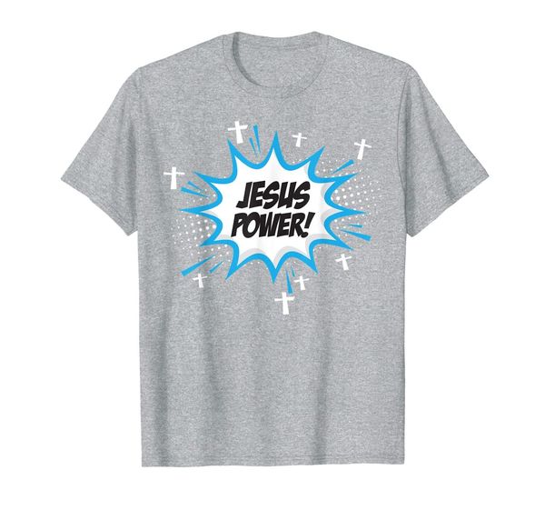 

cool jesus power super hero youth group t-shirt, White;black