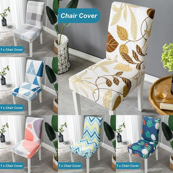

chair covers anti-dirty flower printed geometric kitchen spandex elastic stretch restaurant decoration dining seat cushion