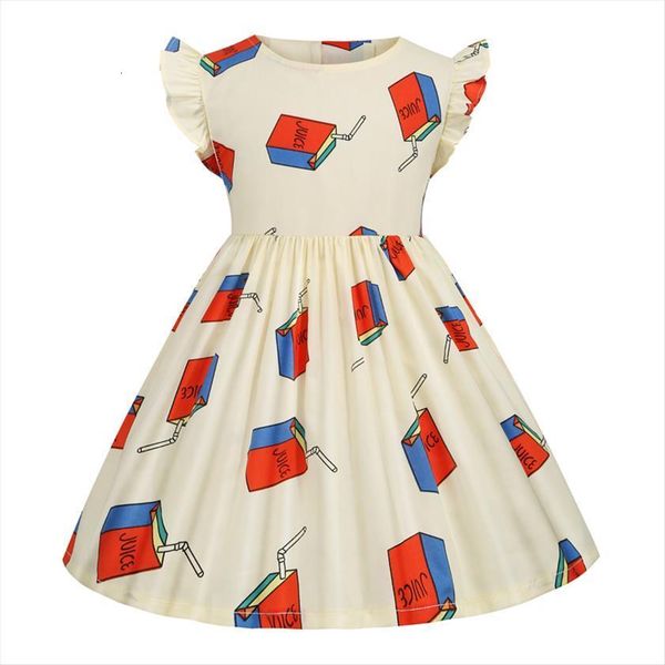 

girl princess party short sleeve dresses casual wear kids clothing childrens summer a line 2 6 years fashion, Red;yellow