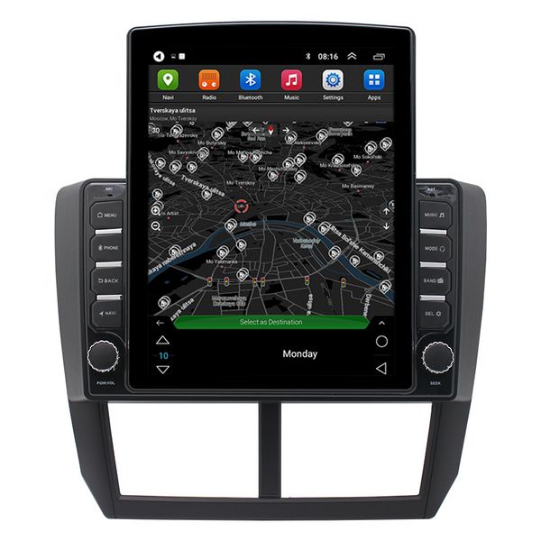 

car dvd radio navigation player entertainment system bt android tesla vertical screen for subaru forester