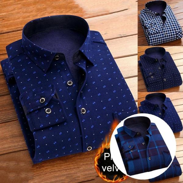 

men's casual shirts men shirt plus size wear resistant thermal plush thickening autumn for work, White;black