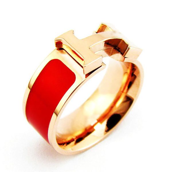 

05 classic couple's ring with titanium oil dripping enamel, Silver