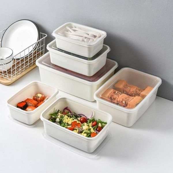 

storage bottles & jars 3pcs kitchen food boxes with cover refrigerator preservation box plastic fruit vegetables containers
