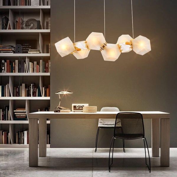 

nordic irregular geometrical glass chandelier lighting modern art deco hanging light for villa led fixture /suspension chandeliers