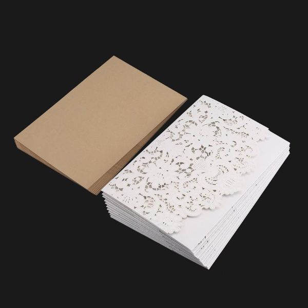 

greeting cards 10 pieces foldable invitation card cover exquisite hollow out bride groom printing for wedding party use