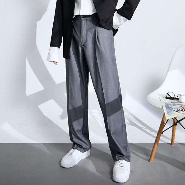 

men's suits & blazers black gray suit pants fashion business society mens dress korean loose wide-leg men office formal trousers, White;black