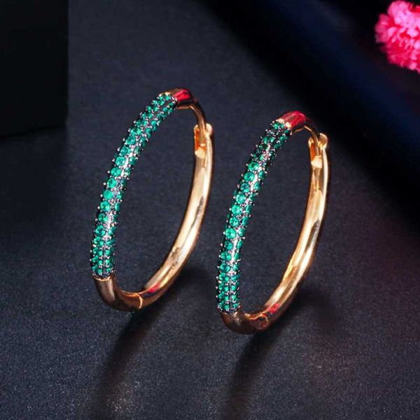 

hoop & huggie 2021 solid color micro pave cubic zirconia round earrings female daily elegant circle ear ring for women e0611, Golden;silver