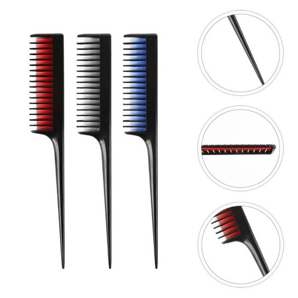 

hair brushes 3pcs tip tail combs household cutting useful styling, Silver