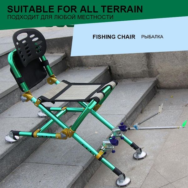 

camp furniture all terrain folding fishing chair camping seat sea backrest oxford aluminum alloy outdoor picnic