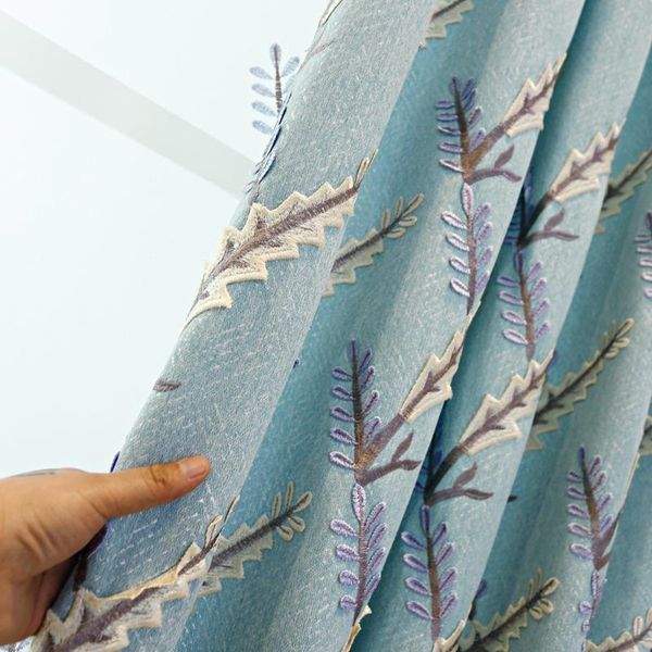 

modern atmosphere luxury embossed curtain for living room bedroom shading embroidered customization & drapes