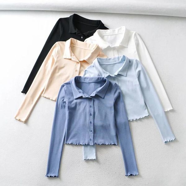 

women's knits & tees all-match collar buttoned knit multicolor long-sleeved short cropped slim cardigan jacket, White