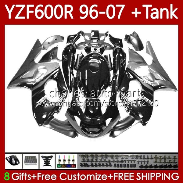 Silver Chames Kit de corpo para Yamaha YZF600R Thundercat YZF 600R 600 R 1996-2007 Bodywork 86No.188 YZF-600R 96 97 98 99 00 01 YZF600-R 02 03 04 05 06 07 Fairings OEM + tampa do tanque