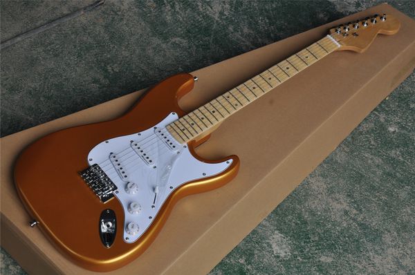 Guitarra elétrica do corpo amarelo metálico com fingerboard do vieira de bordo, hardware do cromo, fornece serviços personalizados