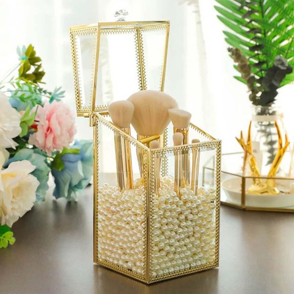 

bathroom storage & organization hunyoo cosmetic brush holder transparent acrylic organizer with dustproof cover high qulity makeup box