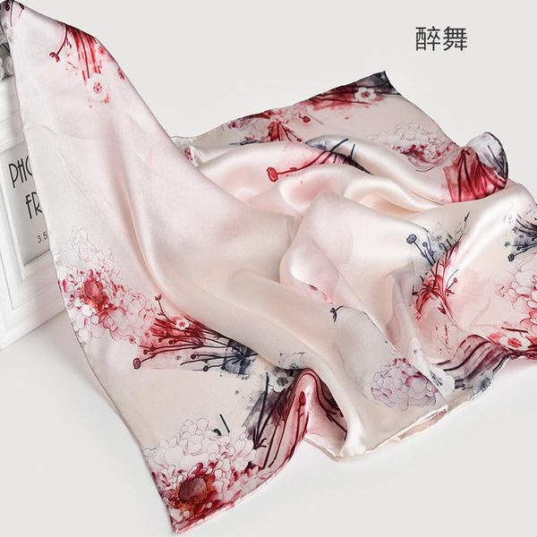 

scarves 100% silk scarf women joker spring and autumn fashion square, Blue;gray