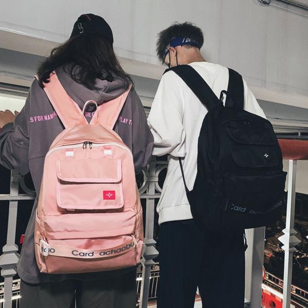 

outdoor bags female school bag for teenage girls 2021 nylon travel letter backpack women mochilas sac dos ladies laprucksack men pack