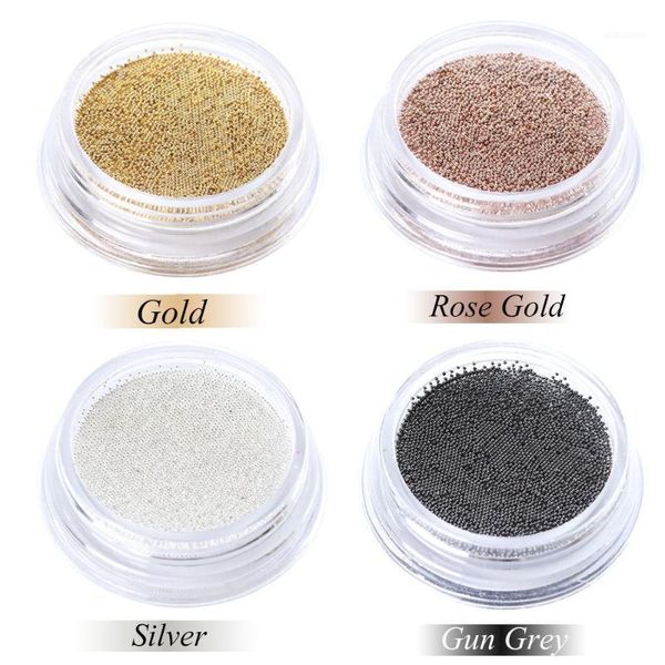 

mini steel beads stainless ball nail stud caviar rose gold 3d micro art decorations tool1, Silver;gold