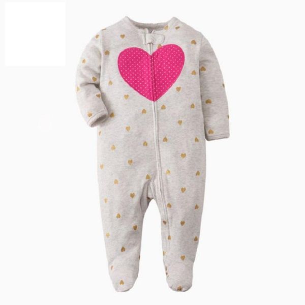 

footies born baby girl clothes cartoon boy long sleeve pyjama sleepsuit 0-12m cotton zipper outfits, Blue