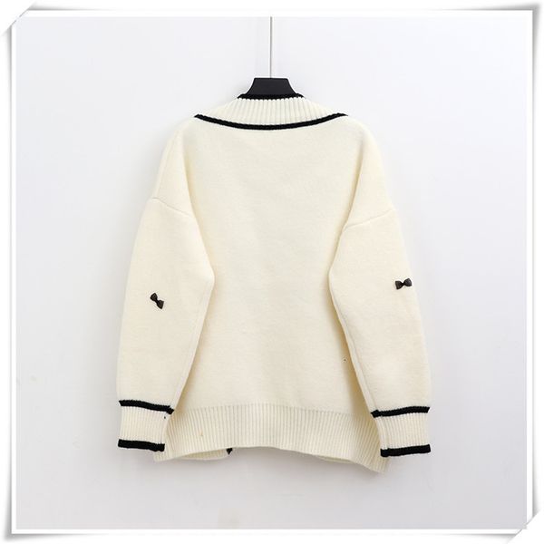 

women's sweaters women and cardigans casual loose knit jackets black white bow stitch cute pink cardigan 6l50, White;black