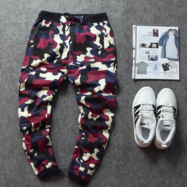 

camo baggy joggers new arrival fashion slim fit camouflage jogging men women harem sweatpants cargo pants for track training, Black