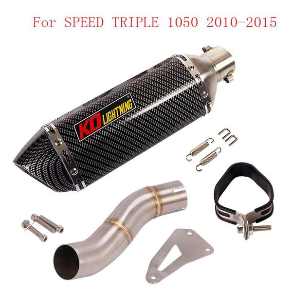 

motorcycle exhaust system slip on 51mm muffler tip connection link tube pipe for 1050