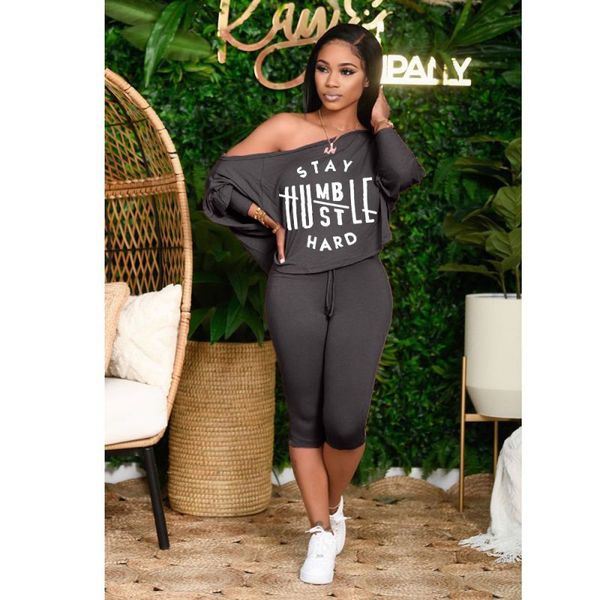 

Women's fashion letter printing 1casual diagonal shorts loose suit, White
