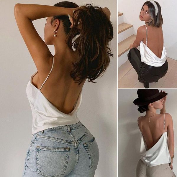 

women's tanks & camis woman sling satin dress white