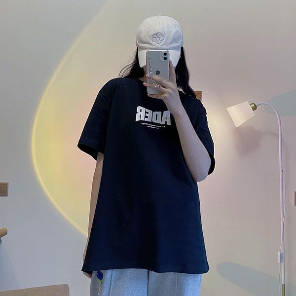 

ader error t-shirt basic three-dimensional embroidery short sleeve men women loose round neck women's, White