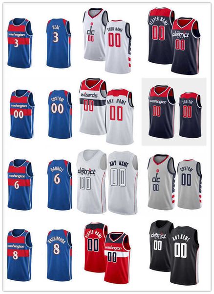 

75th custom men women youth washington's wizards's 1 kentavious caldwell-pope 6 montrezl harrell 17 joel ayayi 3 bradley beal bask, Black;red