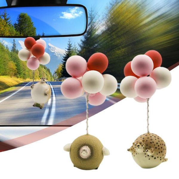 

decorative objects & figurines cute animal car hanging ornament cartoon model creative interior decor acrylic pendant kid toy gift bag purse