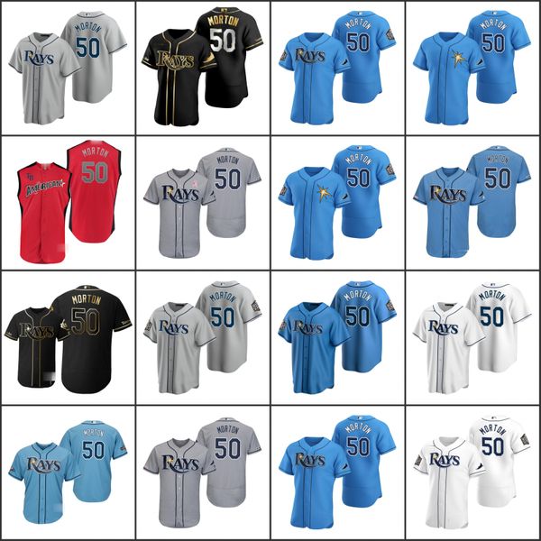 

tampa bay rays men 50 charlie morton women youthjerseys, Black;red
