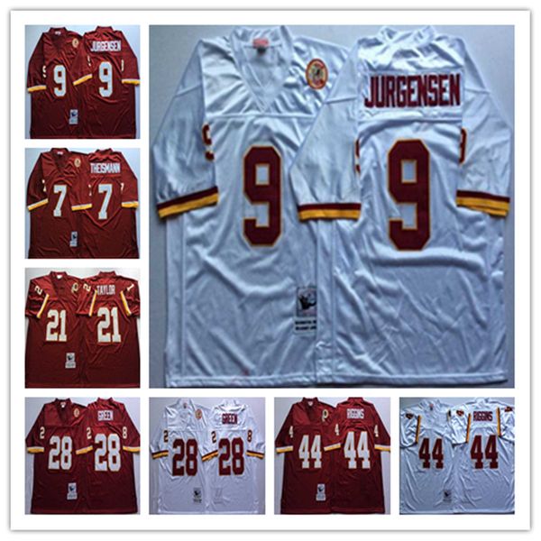 

ncaa mens throwback 9 sonny jurgensen sean taylor 44 john riggins 68 russ grimm 70 sam huff sammy baugh red football jerseys, Black