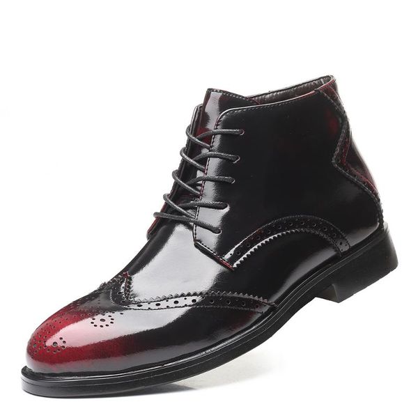 

boots 2021 male tip casual men's leather lace low heel l shoes mens, Black