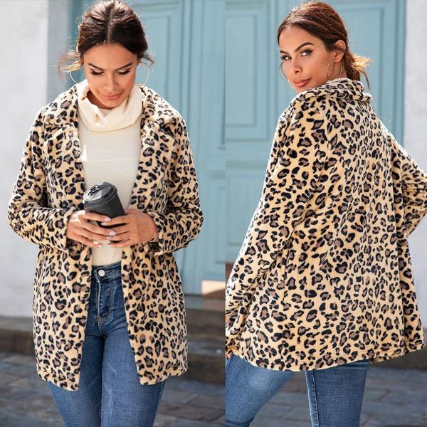 

women's wool & blends women winter coat long sleeve hooded autumn warm jacket outwear casual fashion leopard size s, Black