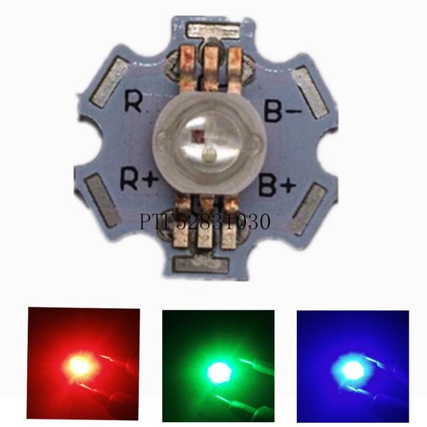 Contas claras 10pcs 3W RGB Color High Power LED Chip 6pins 6pin com PCB de alumínio branco de 20 mm para lâmpada