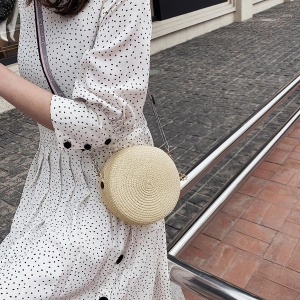 

evening bags handmade straw for women 2021 weave round small summer beach female travel shoulder crossbody woven shopper totes1