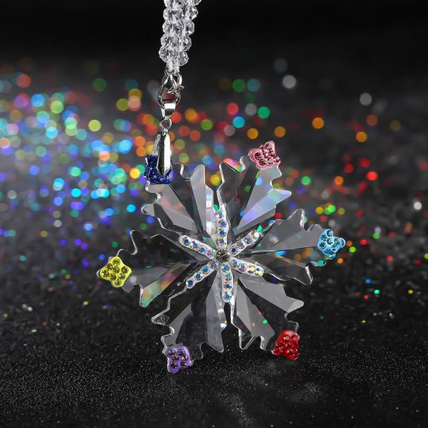 

car pendant interior accessories crystal snowflake decoration color diamond cute decorations