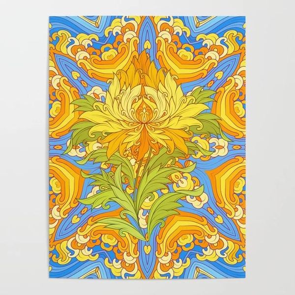 

paintings prints pictures home decoration retro flower wall art modular apex poster painting cuadros on canvas for living room no frame