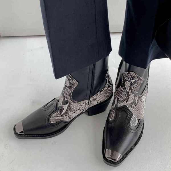

boot leather genuine western cow boots, Black