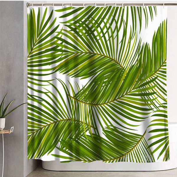 

shower curtains tropical palm leaves seamless curtain bathroom decor waterproof polyester