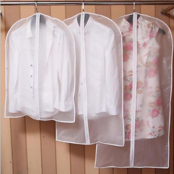 

transparent clothing bag suit garment-dress hanging dustproof waterproof cover coat storage bags wardrobe organizer boxes & bins