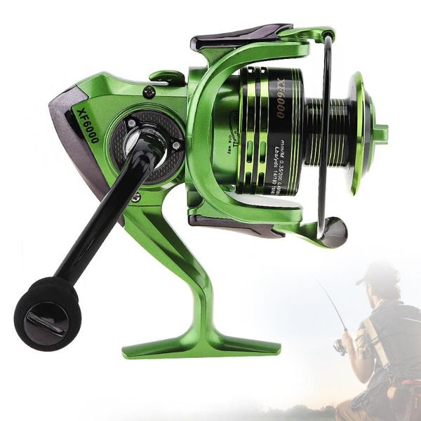 

baitcasting reels 6000 series 13+1 ball bearings spinning fishing reel 4.7:1 all metal foldable arm left right hand wheel with eva handle