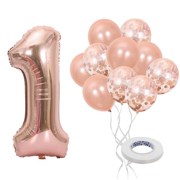 

party decoration 40''rose gold number balloon baby shower birthday foil balloons wedding decor kids sequins