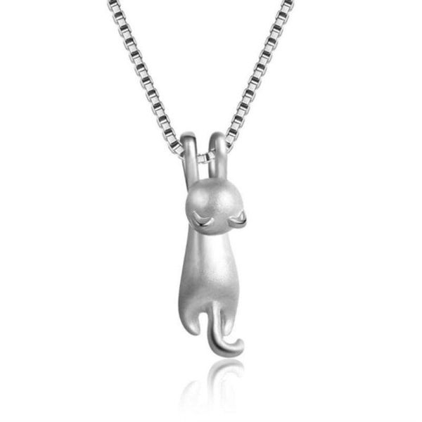 

pendant necklaces 1 lovely lady cat kitten collarbone necklace, Silver