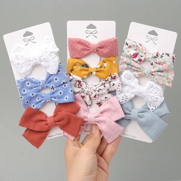 

hair accessories handmade print bows with clips kids candy color infant hairclip for girls hairpins, Slivery;white